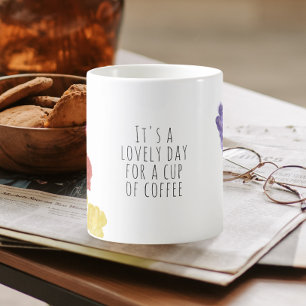 Authentic Hand Drawn Water Coloured Flowers Coffee Mug
