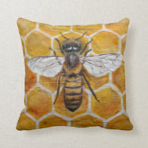 Authentic hand painted textile Honey Bee