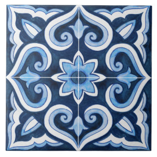 Authentic Handmade Moroccan blue & white Tile