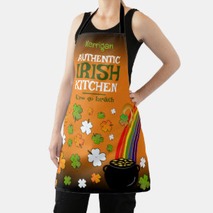 Authentic Irish Kitchen with Your Name on ORANGE Apron