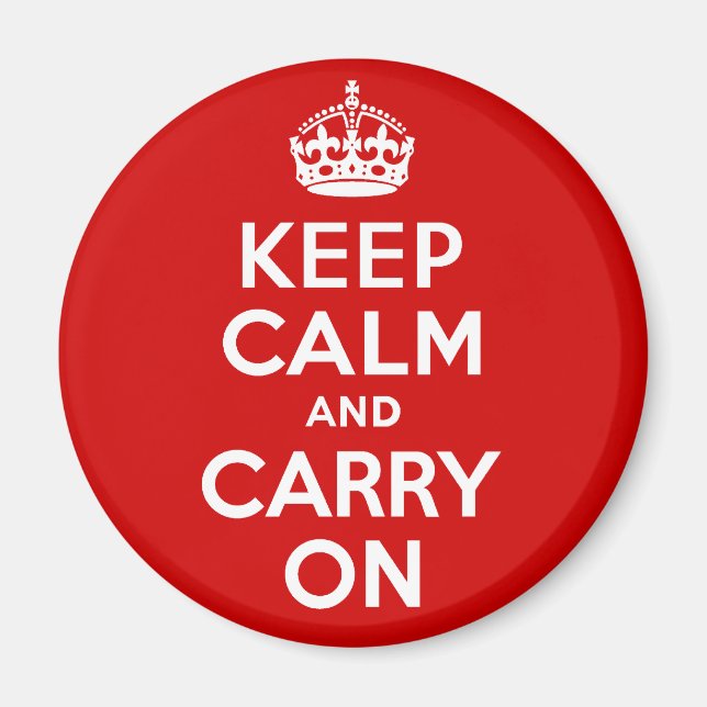 Authentic Keep Calm And Carry On Original Red Magnet (Front)