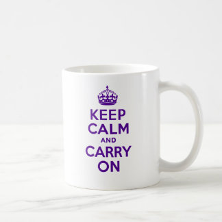 Authentic Keep Calm And Carry On Purple Coffee Mug