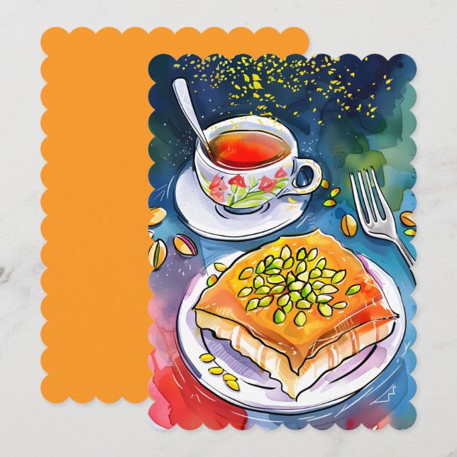 Authentic Kunafa Nablus Dessert كنافة Invitation (Front/Back)