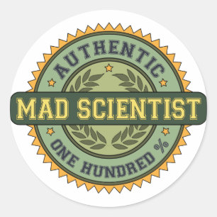 Authentic Mad Scientist Classic Round Sticker