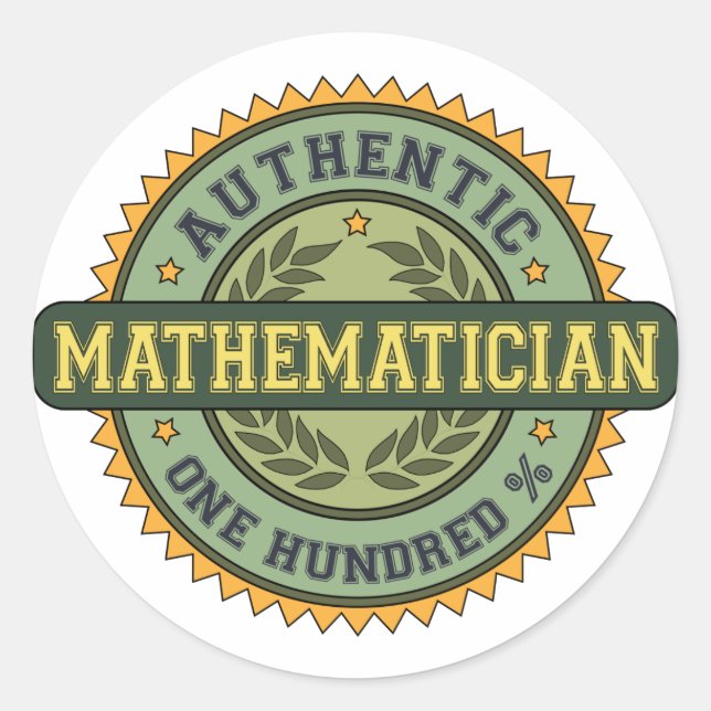 Authentic Mathematician Classic Round Sticker (Front)