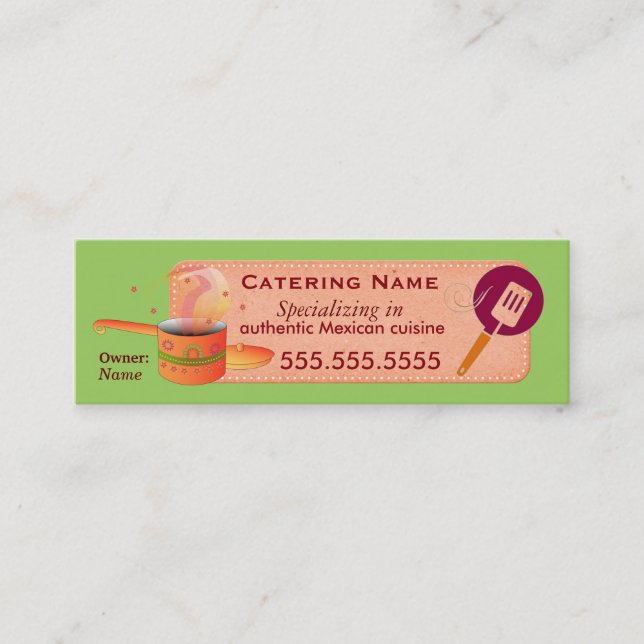 Authentic Mexican Cuisine Catering Business Card (Front)