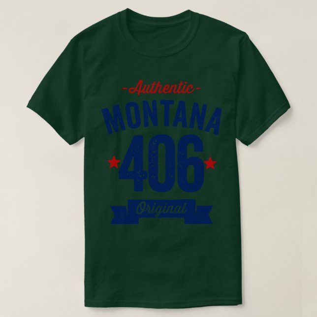 Authentic Montana 406 Area Code T-Shirt (Design Front)