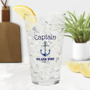 Authentic Nautical Captain and Boat Name Glass