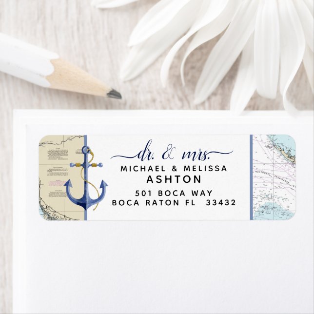 Authentic #Nautical Chart Anchor #Florida Wedding (Insitu)