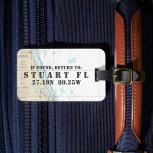 Authentic Nautical Chart Stuart FL Luggage Tag