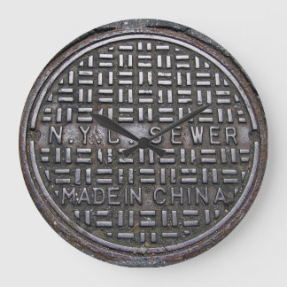 Authentic New York City NYC Sewer Cover Large Clock