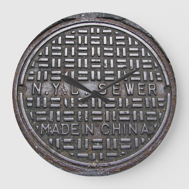 Authentic New York City NYC Sewer Cover Large Clock (Front)