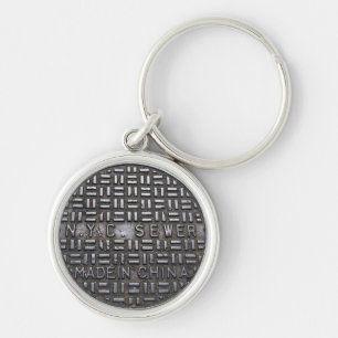 Authentic NYC Sewer Cover Filthy Greasy Grubby Key Ring