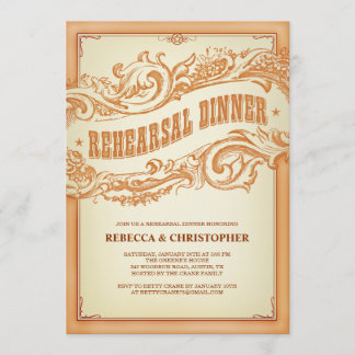 Authentic Old Western Rehearsal Dinner Invitation