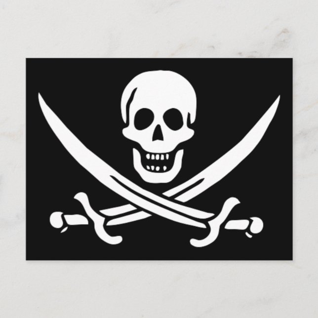 Authentic Pirate Flag of Jack Rackam Postcard (Front)