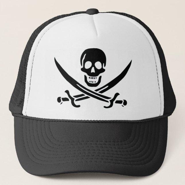 Authentic Pirate Flag of Jack Rackam Trucker Hat (Front)