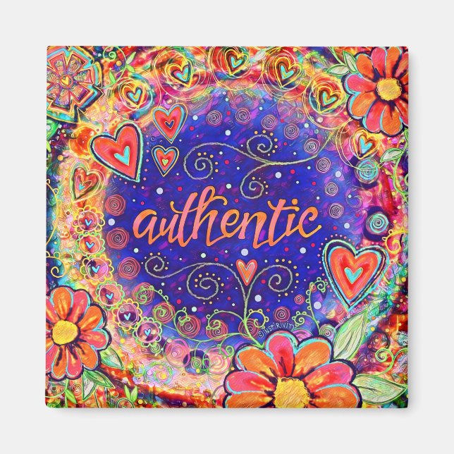 Authentic Pretty Fun Floral Modern Inspirivity Magnet (Front)