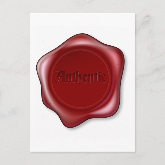 Authentic red wax seal illustration postcard (Front)