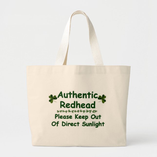Authentic Redhead Large Tote Bag (Front)