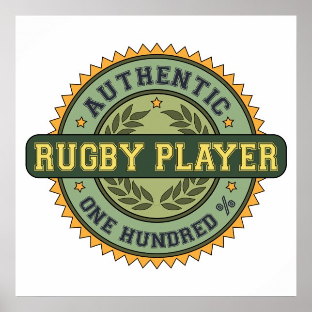 Authentic Rugby Player Poster (Front)