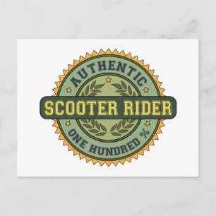 Authentic Scooter Rider Postcard