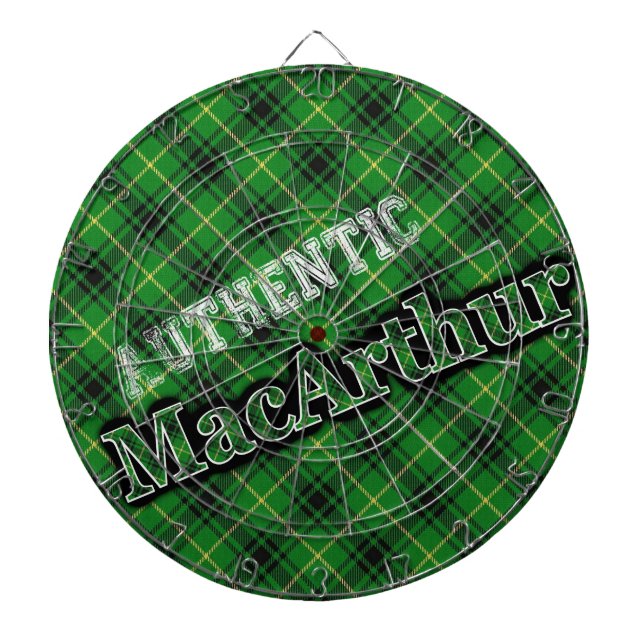 Authentic Scottish Clan MacArthur Tartan Dartboard (Front)
