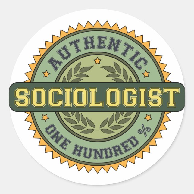 Authentic Sociologist Classic Round Sticker (Front)