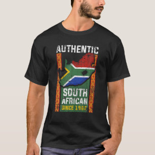 Authentic South African Since 1962 Birthday BHM Di T-Shirt