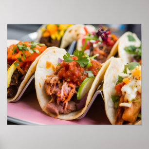 Authentic Tacos: Popular Mexican Street Food  Poster
