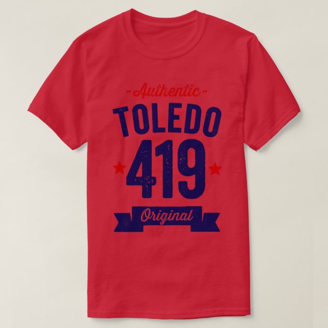 Authentic Toledo 419 Area Code T-Shirt (Design Front)
