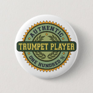 Authentic Trumpet Player 6 Cm Round Badge