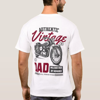 Authentic Vintage Dad Motorcycle back print Tee