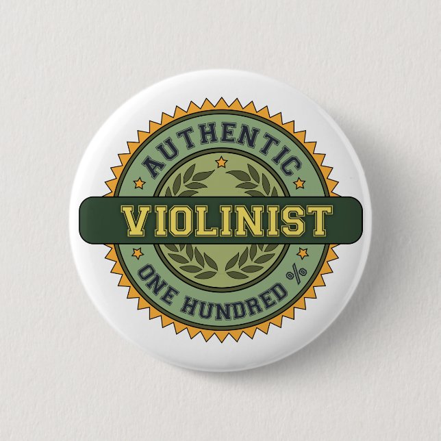 Authentic Violinist 6 Cm Round Badge (Front)