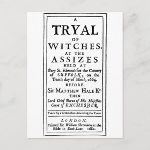 Authentic Witch Trials Poster Postcard