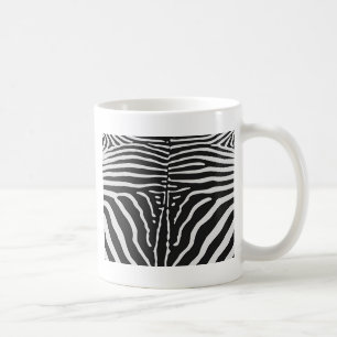 Authentic Zebra Skin Print - black white stripe Coffee Mug