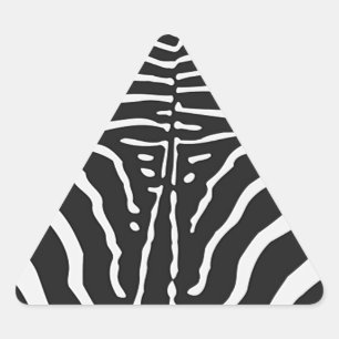 Authentic Zebra Skin Print - black white stripe Triangle Sticker