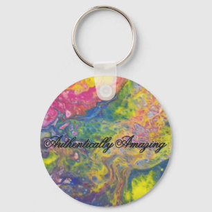 Authentically Awesome Keychain Round