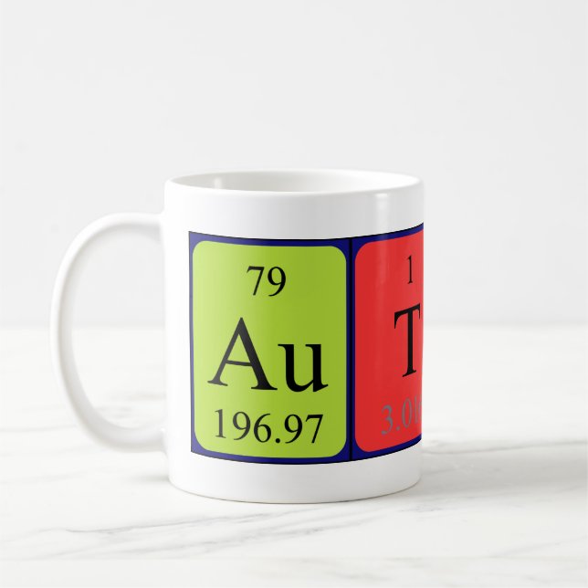 Auther periodic table name mug (Left)