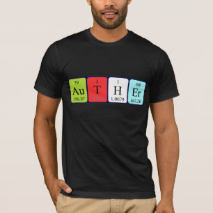 Auther periodic table name shirt