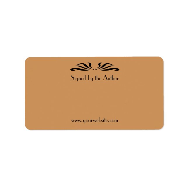 Author Bookplate Signed by Author Antique Swirl Label (Front)