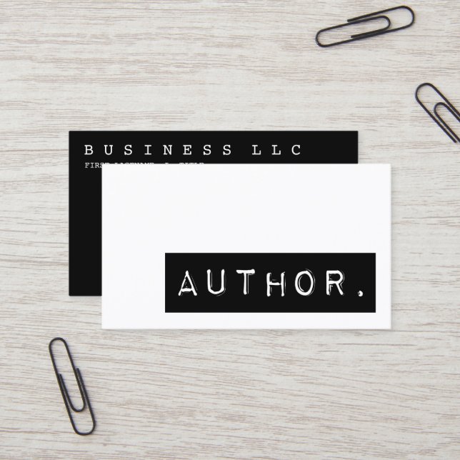 author. business card (Front/Back In Situ)