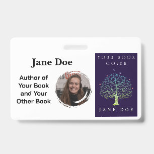 Author Convention Book Signing Custom Book Cover ID Badge