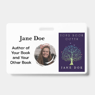 Author Convention Book Signing Custom Book Cover ID Badge