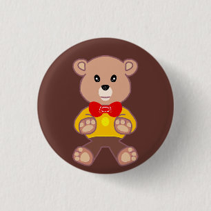 Author K.E.C. Teddy Bear 3 Cm Round Badge