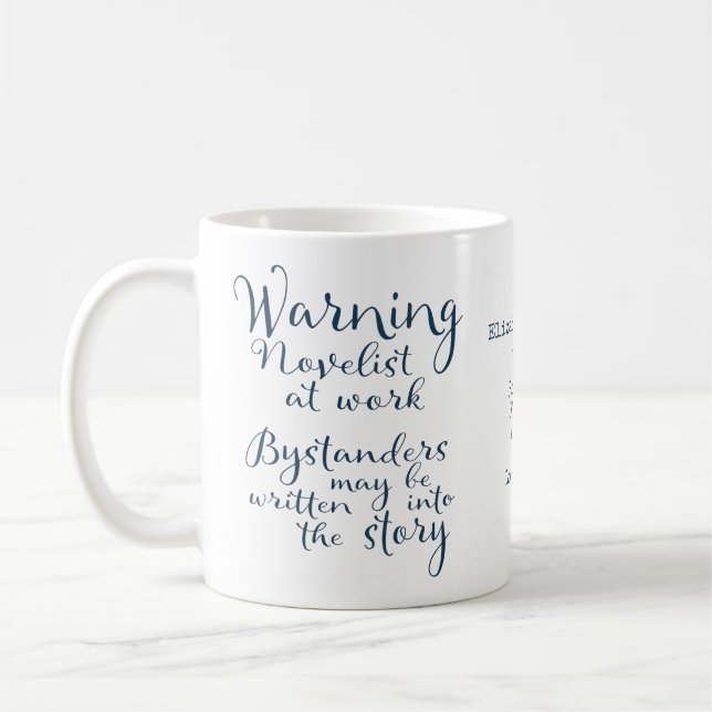 Author Novelist At Work Typography Coffee Mug (Left)