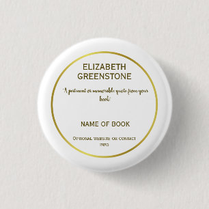 Author Promotional Book Quote 3 Cm Round Badge