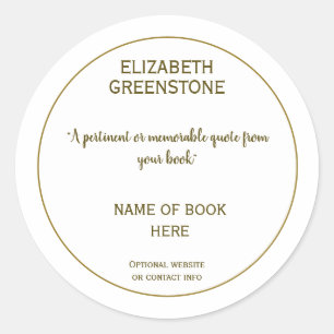 Author Promotional Classic Round Sticker