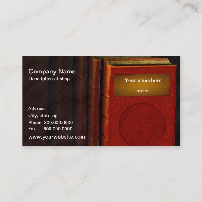 Author/Publisher Business Card (Front)