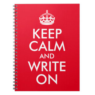 Author Red Keep Calm and Write On Notebook