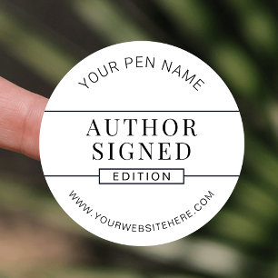 Author Signed Edition Minimal Book Signing Sticker